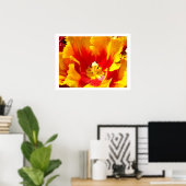 Gelbe Blume Rote Tulip Bläserne Kunstdrucke Poster (Heimbüro)