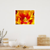 Gelbe Blume Rote Tulip Bläserne Kunstdrucke Poster (Küche)