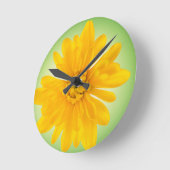 Gelbe Blume Runde Wanduhr (Winkel)