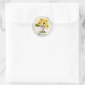 Gelbe Blume Runder Aufkleber (Tasche)