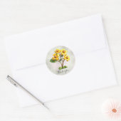 Gelbe Blume Runder Aufkleber (Umschlag)