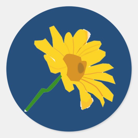 Gelbe Blume Runder Aufkleber (Vorderseite)