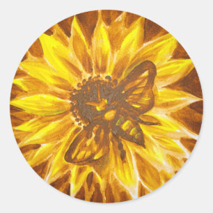 Gelbe Blume Runder Aufkleber