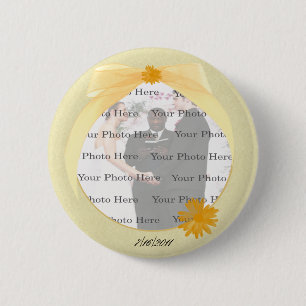 Gelbe Blume, runder Foto Button
