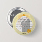 Gelbe Blume, runder Foto Button (Vorne & Hinten)
