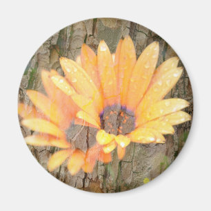 Gelbe Blume Rundmagnet – Naturfotografie Magnet