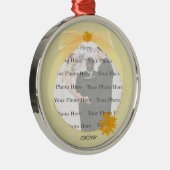 Gelbe Blume Rundsilber Foto Ornament Aus Metall (Rechts)