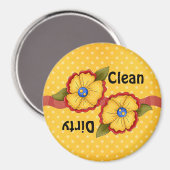 Gelbe Blume Sauberes Geschirrspüler Magnet (Vorderseite/Rückseite)