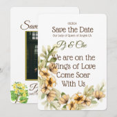 Gelbe Blume Save the Date (Vorne/Hinten)
