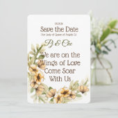 Gelbe Blume Save the Date (Stehend Vorderseite)