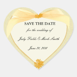 Gelbe Blume Save the Date Aufkleber