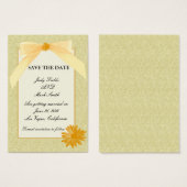 Gelbe Blume Save the Date Karte (Vorne & Hinten)