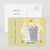 Gelbe Blume Save the Date Postkarte (Vorne/Hinten)