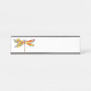 Gelbe Blume Schreibtischnamensplakette