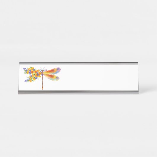 Gelbe Blume Schreibtischnamensplakette (Vorderseite )