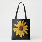 Gelbe Blume Schwarzes Foto Tasche (Vorderseite)