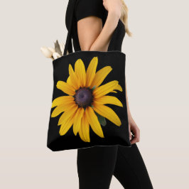 Gelbe Blume Schwarzes Foto Tasche