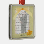 Gelbe Blume Silver Square Foto Ornament Aus Metall (Rechts)