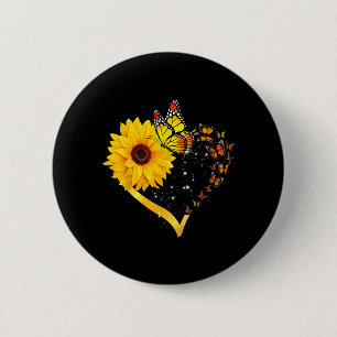 Gelbe Blume Sommer Blumen Sonnenblume Herz Liebe Button