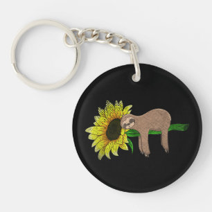 Gelbe Blume Sonnenblume Schlafendes Tier Liebhaber Schlüsselanhänger