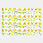 Gelbe Blume Sonnenblumen Helle Moderne Blüte Geschenkpapier Set (Vorderseite 3)