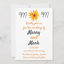 Gelbe Blume Sonnenblumenhochzeit Einladung