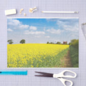 Gelbe Blume, soweit das Auge den Bauernhof sieht Seidenpapier (Handwerk)