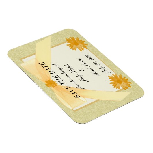 Gelbe Blume Speichern des Datumsfensters Magnet (Rechte Seite)