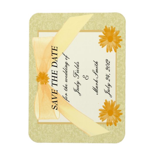 Gelbe Blume Speichern des Datumsfensters Magnet (Vertikal)