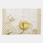 Gelbe Blume Stripte Küche Handtuch (Horizontal)