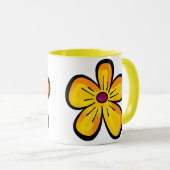 Gelbe Blume Tasse (VorderseiteRechts)