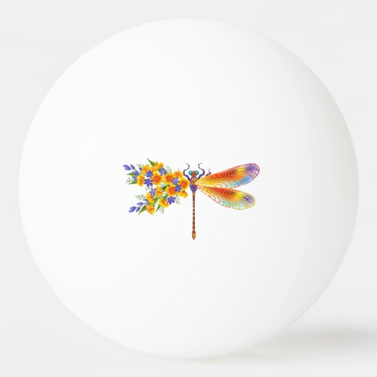 Gelbe Blume Tischtennisball (Vorderseite)