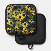Gelbe Blume Topflappen (Vorderseite/Rückseite)