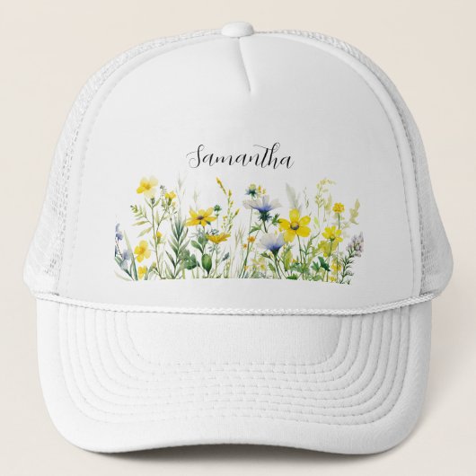 Gelbe Blume Truckerkappe (Vorderseite)