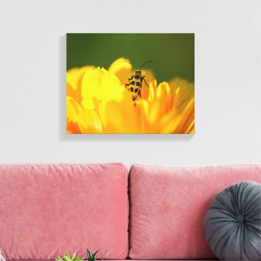 Gelbe Blume überzogene Leinwand (Insitu (Wohnzimmer))