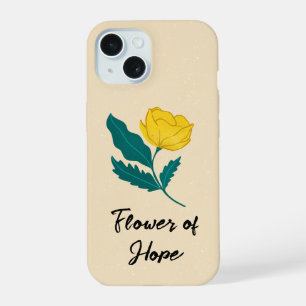 Gelbe Blume und grüne Blätter Motivierend Fall iPhone 15 Hülle