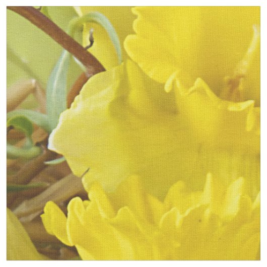 Gelbe Blume und Ostereier Stoff (Nahaufnahme)