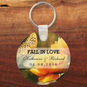 Gelbe Blume und Schmetterling-Gastgeschenk Hochzei Schlüsselanhänger (Vorderseite)