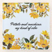 Gelbe Blume und Sonnenschein Untersetzer (Vorderseite)