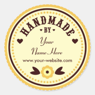 Gelbe Blume von Personalisierten Aufklebern handge Runder Aufkleber