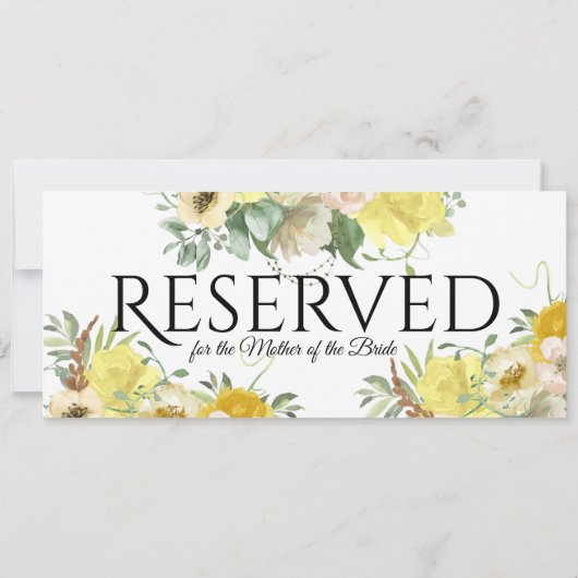 Gelbe Blume vorbehalten Einladung (Rückseite)