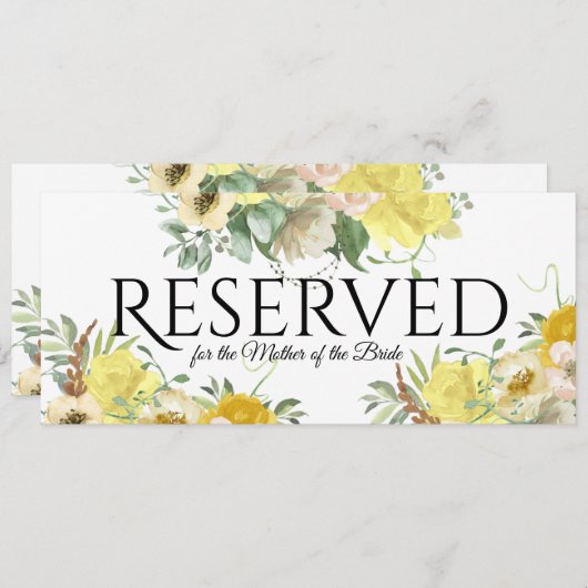 Gelbe Blume vorbehalten Einladung (Vorne/Hinten)