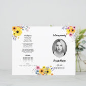 GELBE BLUME | Vorlage des Beerdigungsprogramms (Stehend Vorderseite)