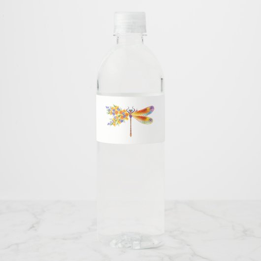 Gelbe Blume Wasserflaschenetikett (Vorderseite)