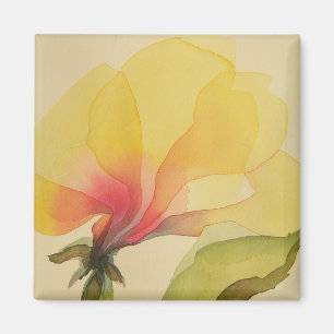 Gelbe Blume, Watercolor, Magnet
