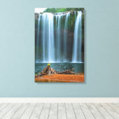 GELBE BLUME WATERFALL 16x24 Leinwanddruck (Insitu (Holzboden))