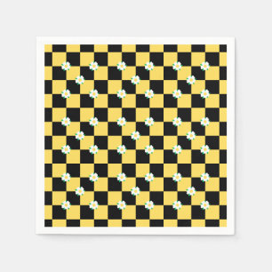 Gelbe Blume, weiß und schwarz Serviette