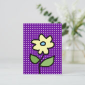 Gelbe Blume . weiße Punkte Postkarte (Stehend Vorderseite)