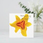 Gelbe Blume, Werden Sie meine Blumenkarten sein? Einladung (Stehend Vorderseite)