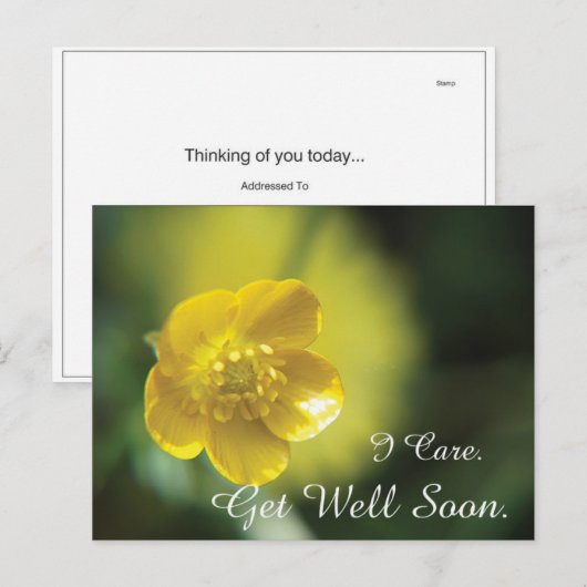 Gelbe Blume wird gut Postkarte (Vorne/Hinten)